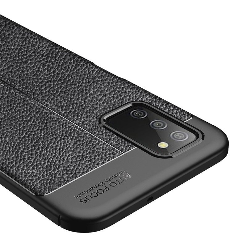 Deksel Til Samsung Galaxy A03s Dobbel Linje Litchi Leather Effect