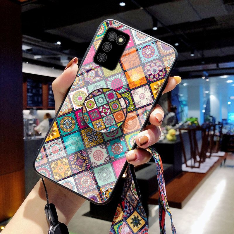 Deksel Til Samsung Galaxy A03s Patchwork Magnetisk Holder