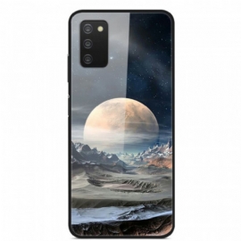 Deksel Til Samsung Galaxy A03s Space Moon Herdet Glass