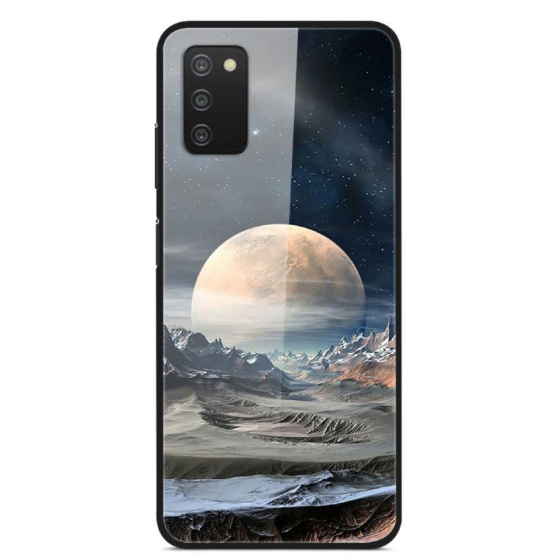 Deksel Til Samsung Galaxy A03s Space Moon Herdet Glass