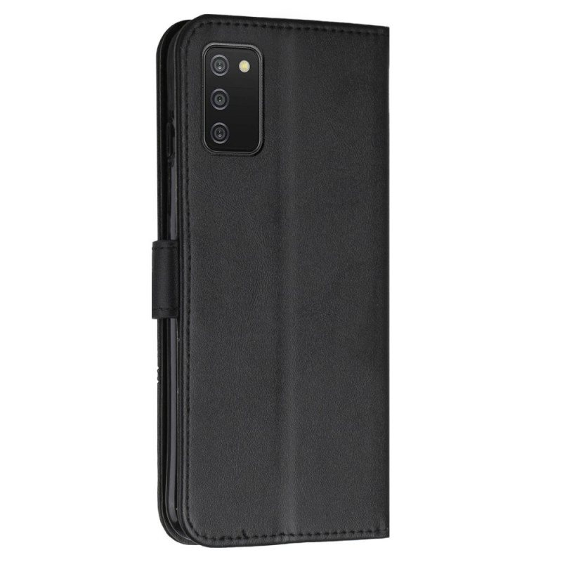 Folio Deksel Til Samsung Galaxy A03s Med Kjede Strappy Geo Leather Effect