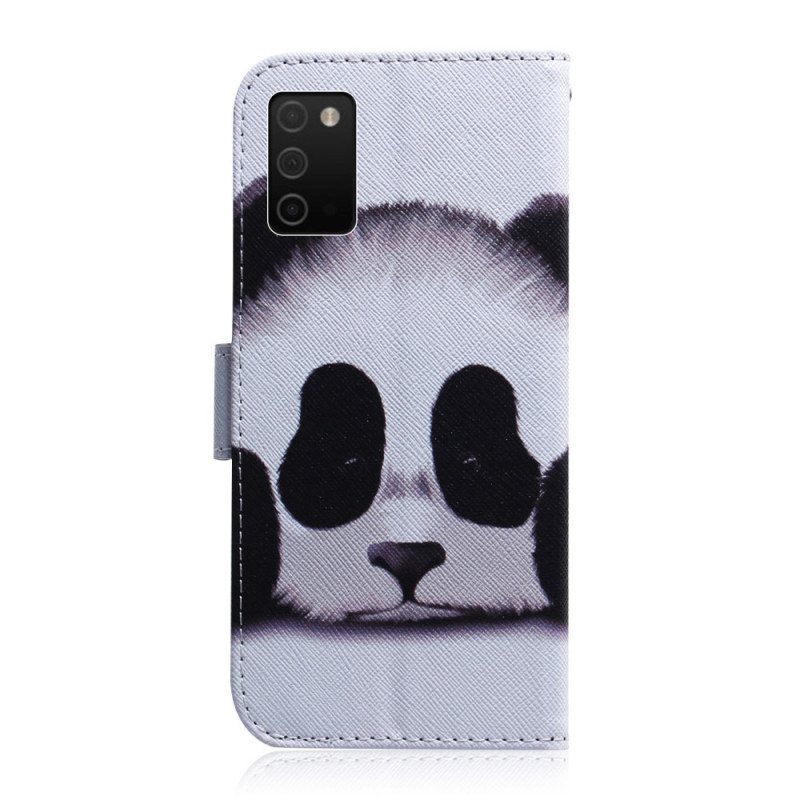 Folio Deksel Til Samsung Galaxy A03s Panda Ansikt