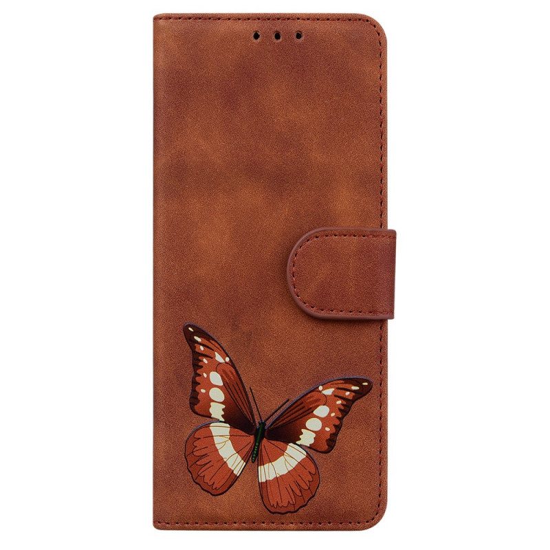 Folio Deksel Til Samsung Galaxy A03s Skin-touch Butterfly