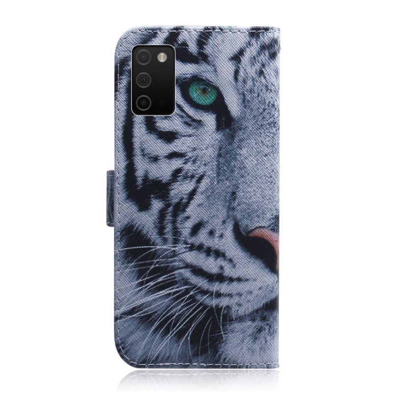 Folio Deksel Til Samsung Galaxy A03s Tiger Ansikt