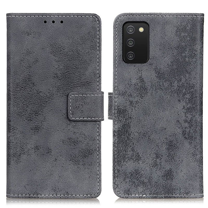 Folio Deksel Til Samsung Galaxy A03s Vintage Kunstskinn