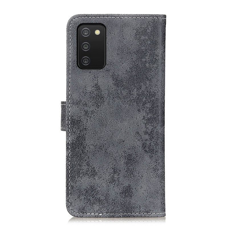 Folio Deksel Til Samsung Galaxy A03s Vintage Kunstskinn