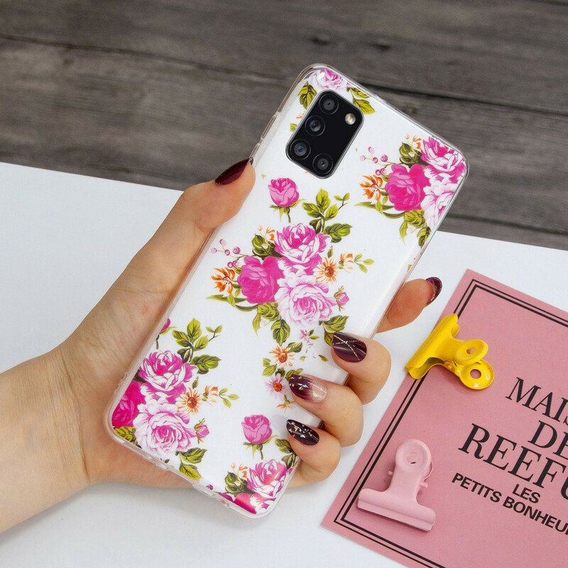 Deksel Til Samsung Galaxy A31 Fluorescerende Liberty-blomster