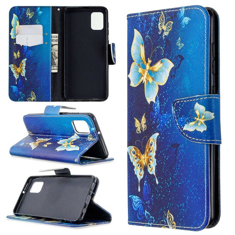 Folio Deksel Til Samsung Galaxy A31 Butterflies Kings