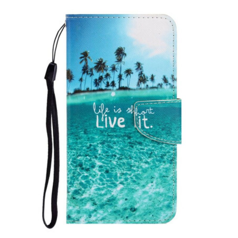 Folio Deksel Til Samsung Galaxy A31 Med Kjede Live It At Lanyard