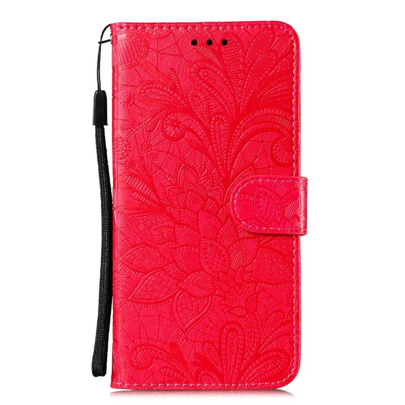 Folio Deksel Til Samsung Galaxy A31 Med Kjede Stropp Tribal Flowers