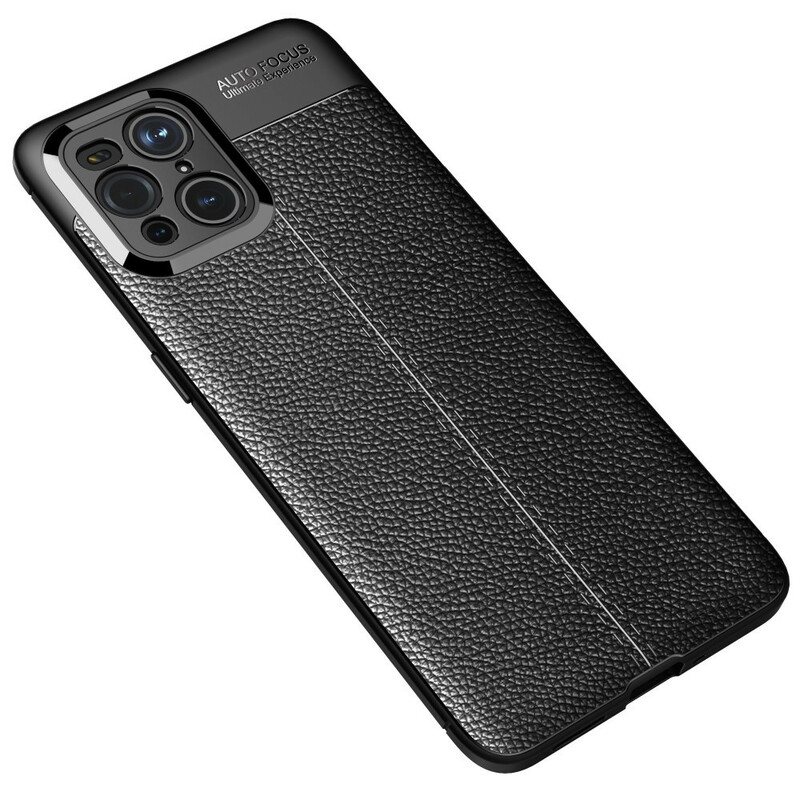 Deksel Til Oppo Find X3 Pro Dobbel Linje Litchi Leather Effect