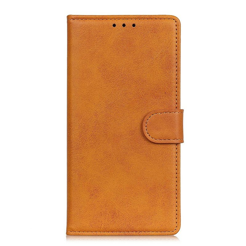 Folio Deksel Til Oppo Find X3 Pro Matt Vintage Skinneffekt