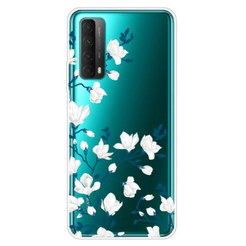 Deksel Til Huawei P Smart 2021 Hvite Blomster