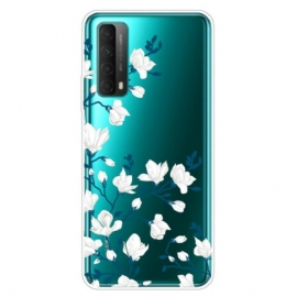 Deksel Til Huawei P Smart 2021 Hvite Blomster