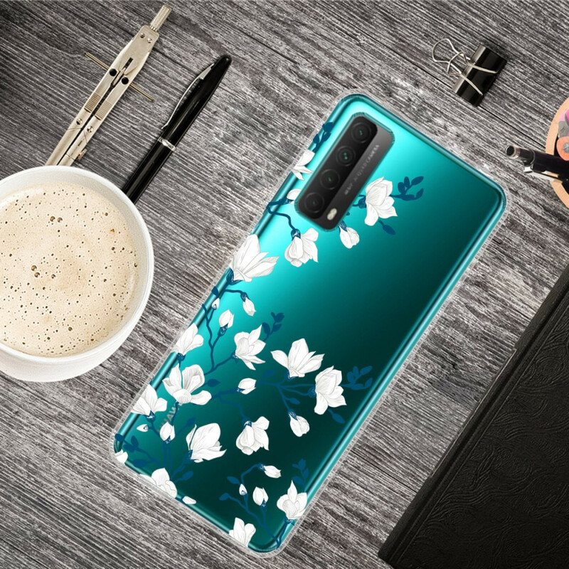 Deksel Til Huawei P Smart 2021 Hvite Blomster