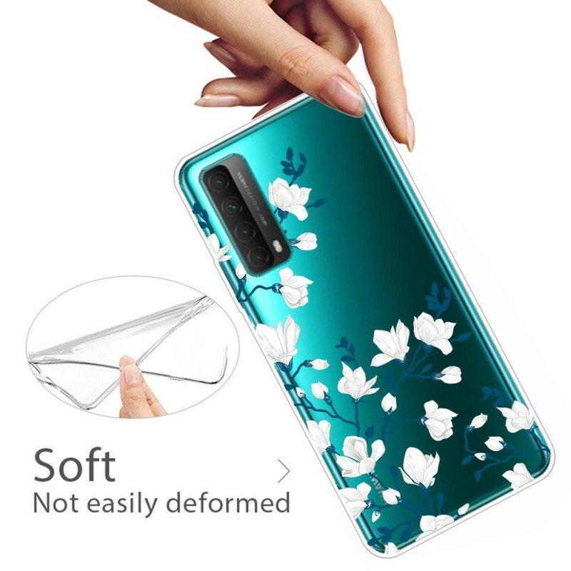 Deksel Til Huawei P Smart 2021 Hvite Blomster