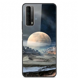 Deksel Til Huawei P Smart 2021 Space Moon Herdet Glass