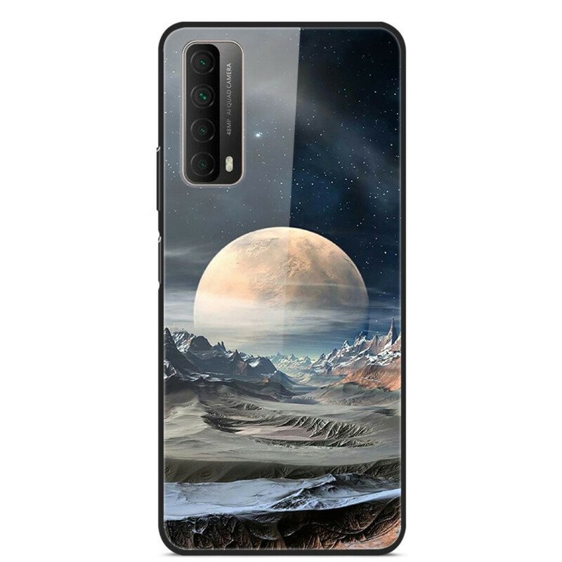 Deksel Til Huawei P Smart 2021 Space Moon Herdet Glass