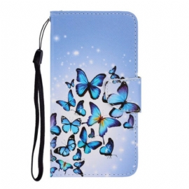 Folio Deksel Til Huawei P Smart 2021 Med Kjede Flight Of Butterflies I Lanyard