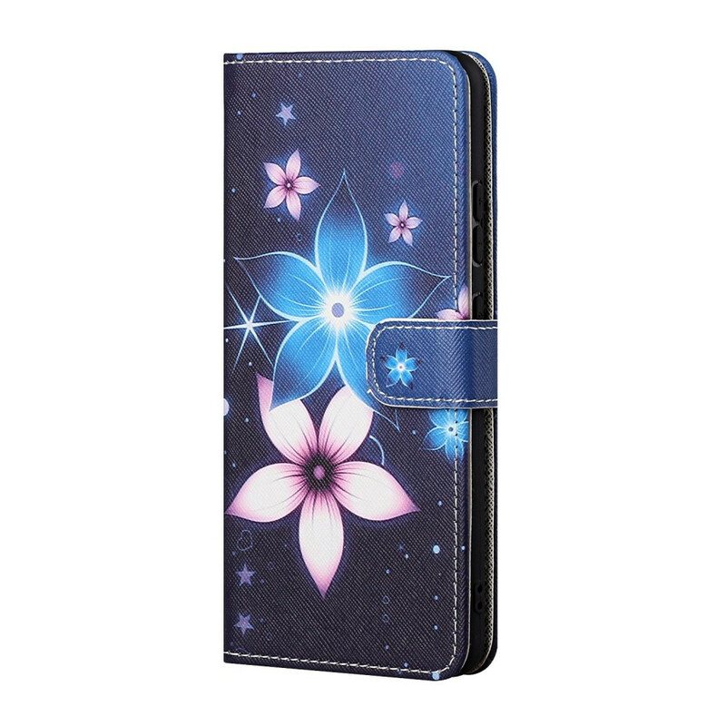 Folio Deksel Til Huawei P Smart 2021 Med Kjede Lunar Strap Blomster