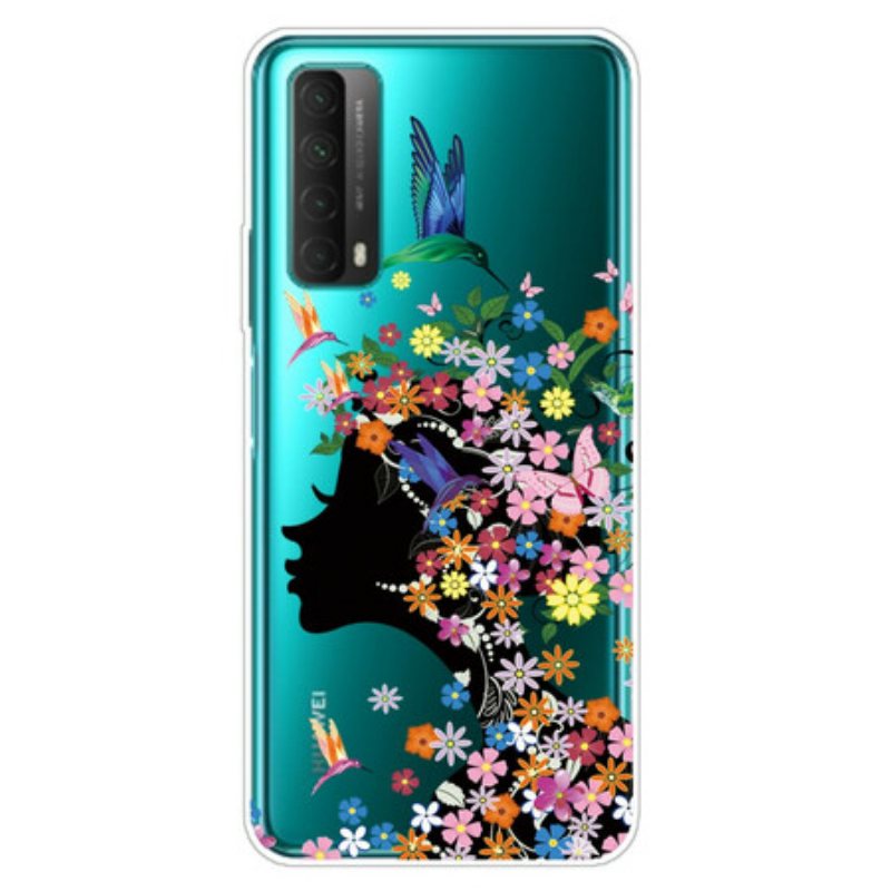 Mobildeksel Til Huawei P Smart 2021 Gjennomsiktig Blomsterjente