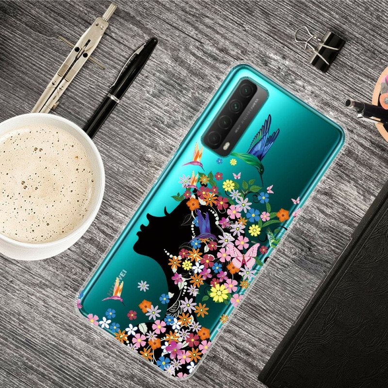 Mobildeksel Til Huawei P Smart 2021 Gjennomsiktig Blomsterjente