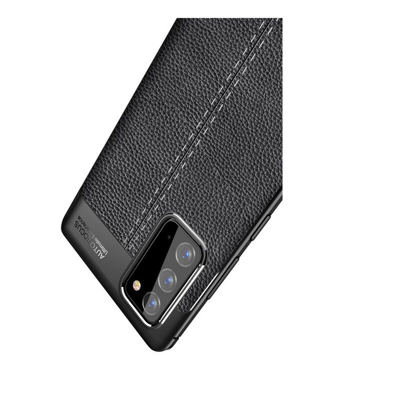 Deksel Til Samsung Galaxy Note 20 Dobbel Linje Litchi Leather Effect