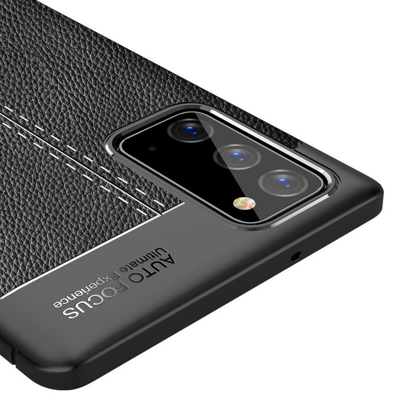 Deksel Til Samsung Galaxy Note 20 Dobbel Linje Litchi Leather Effect