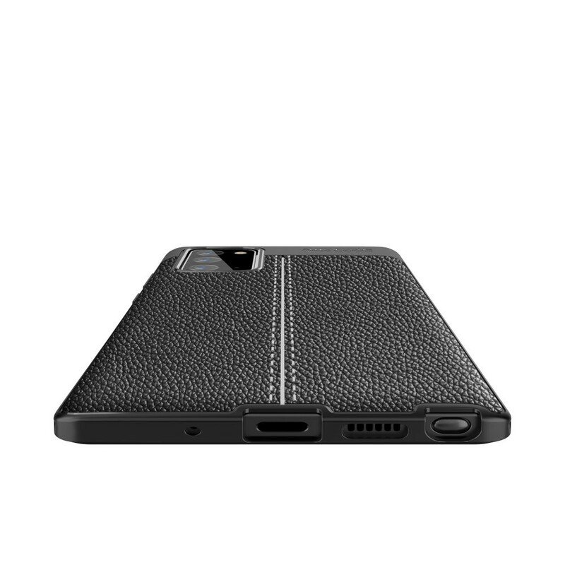 Deksel Til Samsung Galaxy Note 20 Dobbel Linje Litchi Leather Effect