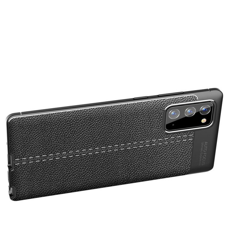 Deksel Til Samsung Galaxy Note 20 Dobbel Linje Litchi Leather Effect