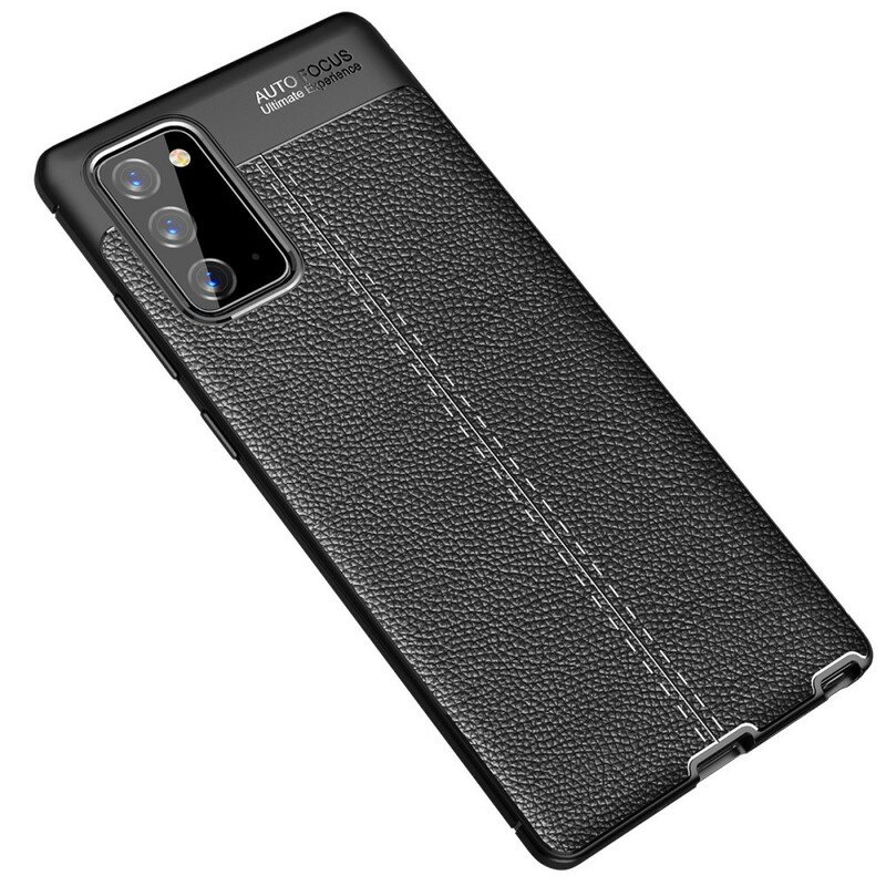 Deksel Til Samsung Galaxy Note 20 Dobbel Linje Litchi Leather Effect