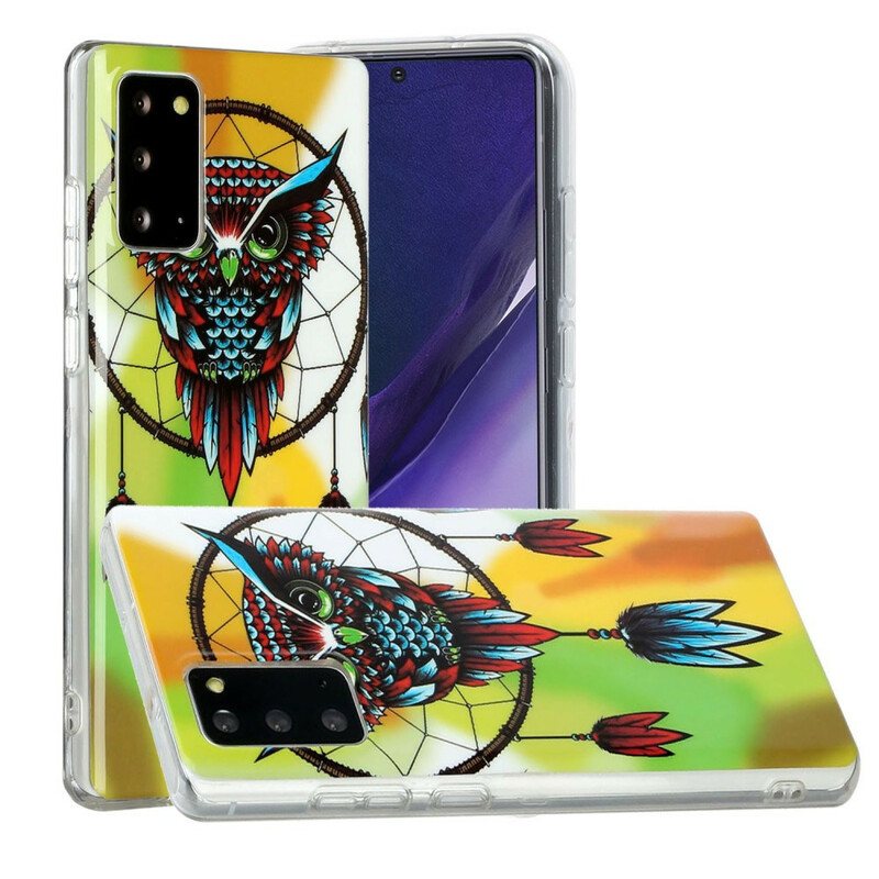 Deksel Til Samsung Galaxy Note 20 Fluorescerende Owl Dream Catcher