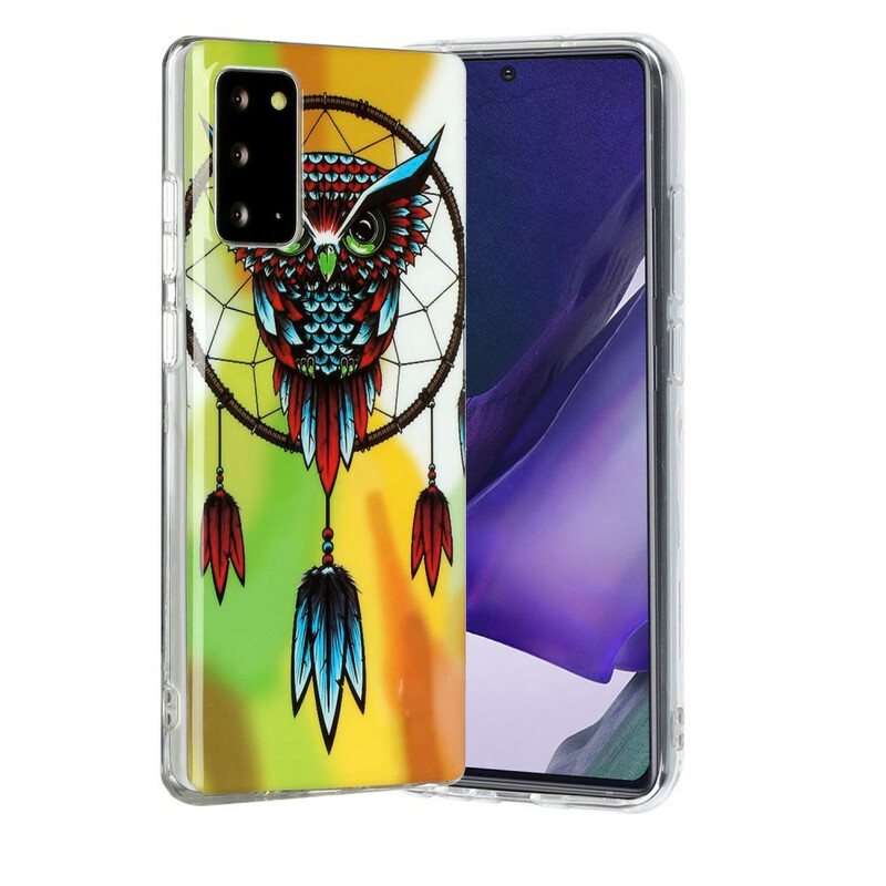 Deksel Til Samsung Galaxy Note 20 Fluorescerende Owl Dream Catcher