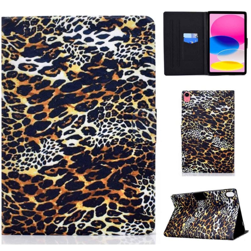 Folio Deksel Til iPad 10.9" (2022) Leopard Stil