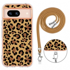 Deksel Google Pixel 8a Leopardprint Snøre