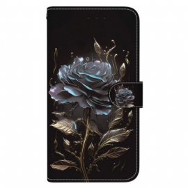 Folio Deksel Google Pixel 8a Black Rose Nøkkelbånd