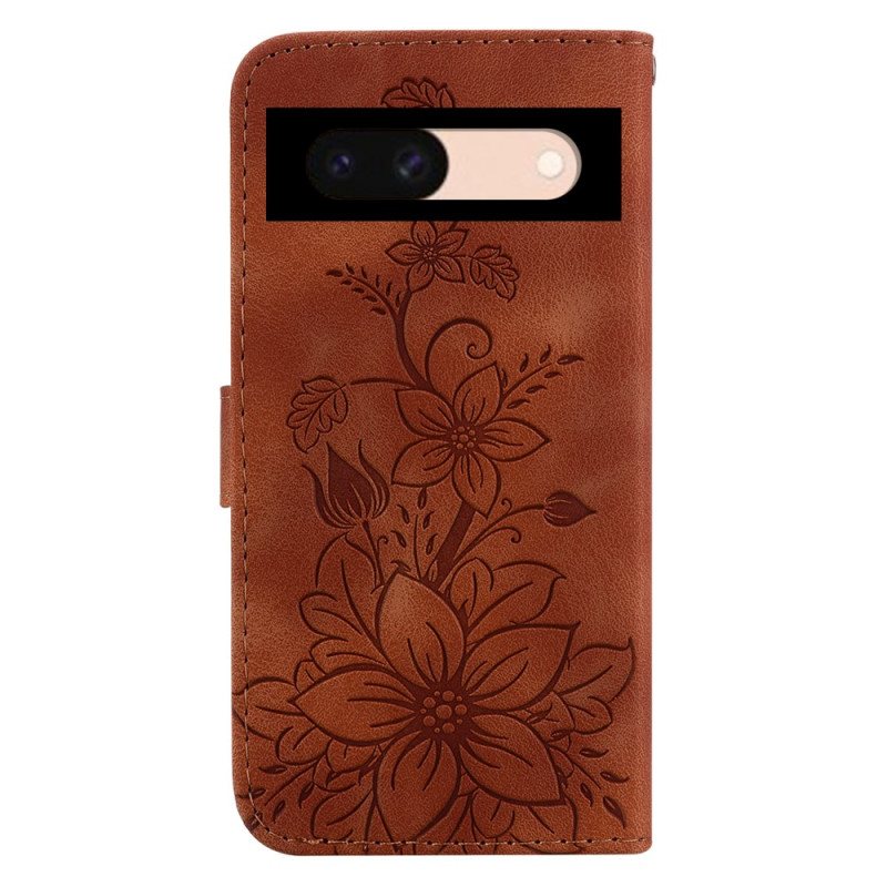 Folio Deksel Google Pixel 8a Stroppblomster