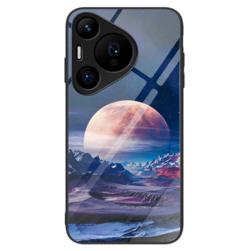 Deksel Huawei Pura 70 Pro Hvit Planet Herdet Glass Beskyttelse Deksel