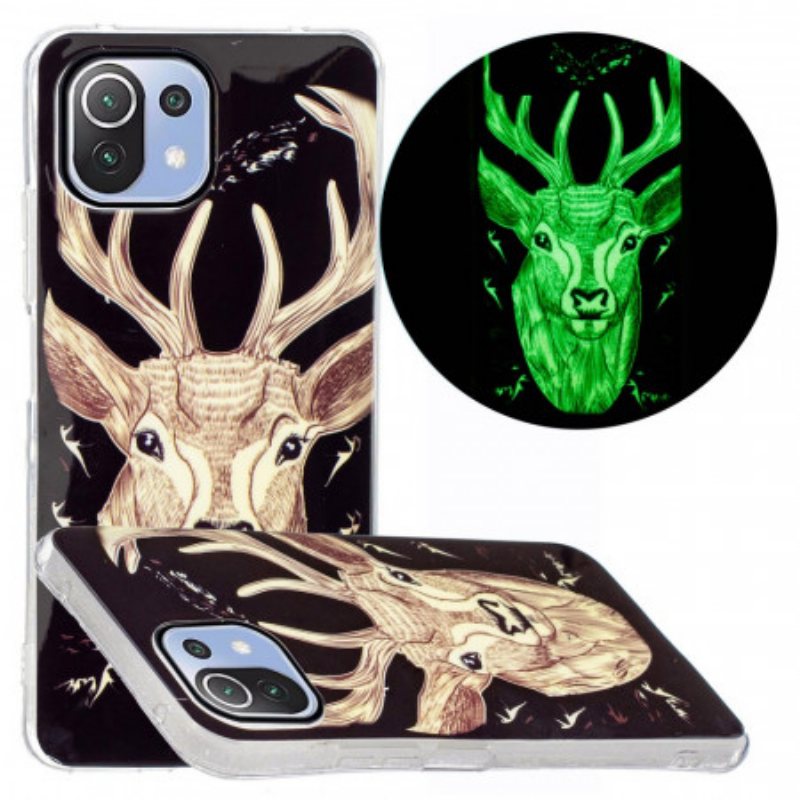 Deksel Til Xiaomi Mi 11 Lite 4G / 5G / 5G NE Fluorescerende Majestic Deer