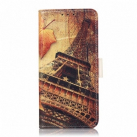Folio Deksel Til Xiaomi Mi 11 Lite 4G / 5G / 5G NE Eiffeltårnet Om Høsten