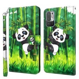 Folio Deksel Til Poco M3 Pro 5G Panda Og Bambus
