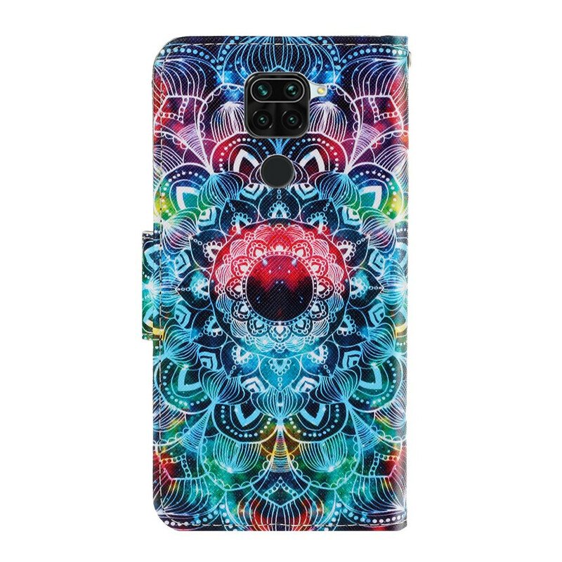 Folio Deksel Til Xiaomi Redmi Note 9 Med Kjede Prangende Strappy Mandala