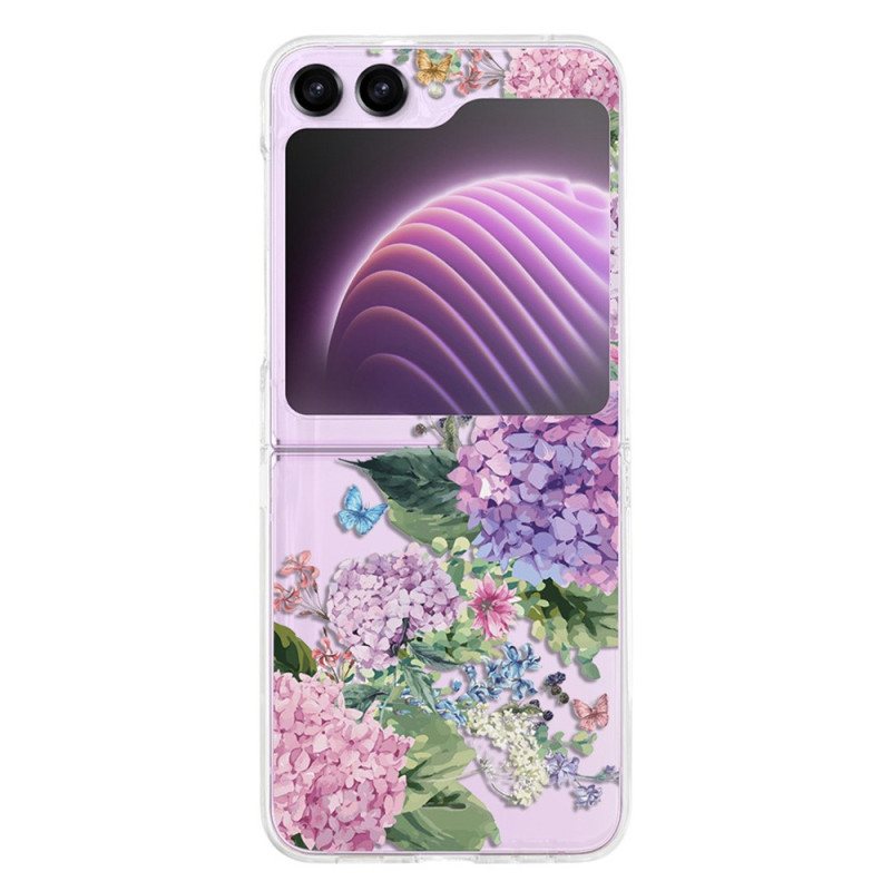 Deksel Samsung Galaxy Z Flip 5 Gjennomsiktige Blomster