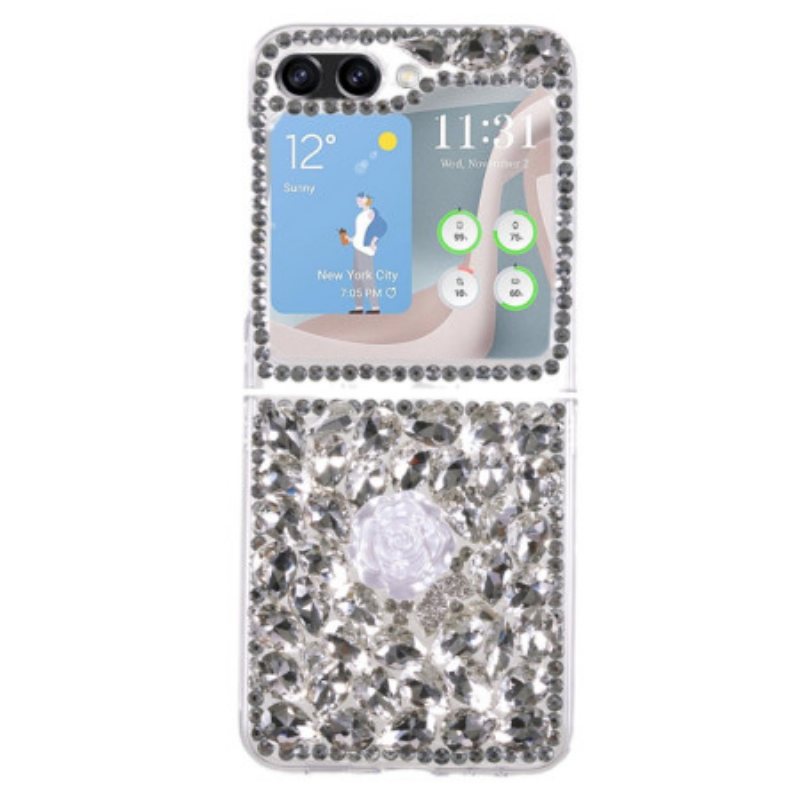 Deksel Til Samsung Galaxy Z Flip 5 White Rose Charms