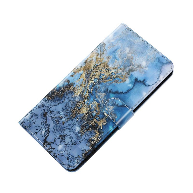 Lærdeksel Til Google Pixel 6 Pro Light Spot Marble Design Med Snor