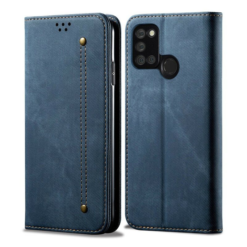 Beskyttelse Deksel Til Realme 7i Folio Deksel Denim Stoff