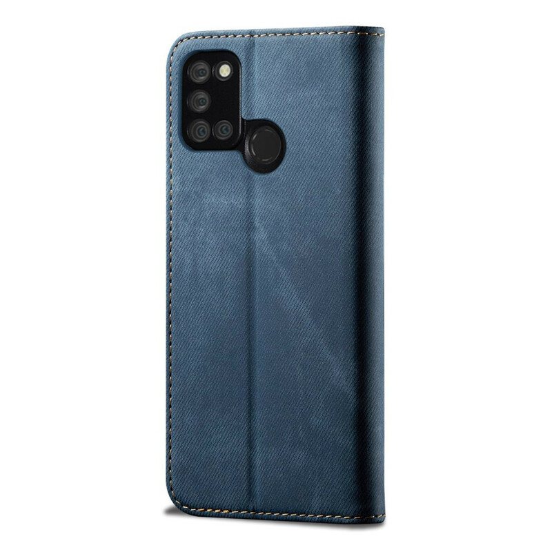 Beskyttelse Deksel Til Realme 7i Folio Deksel Denim Stoff