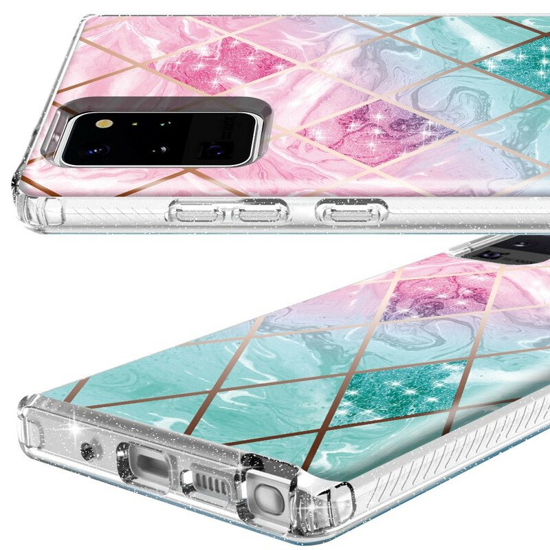 Deksel Til Samsung Galaxy Note 20 Ultra Fliser Glitter Marmor