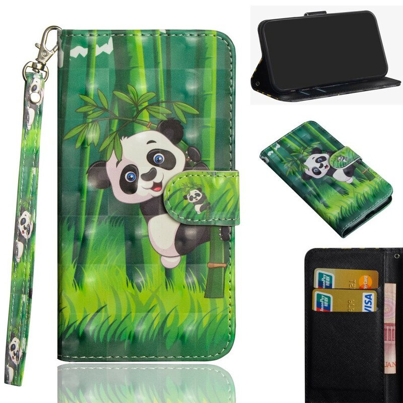 Folio Deksel Til Samsung Galaxy Note 20 Ultra Panda Og Bambus