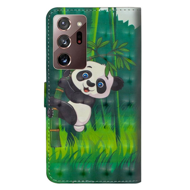 Folio Deksel Til Samsung Galaxy Note 20 Ultra Panda Og Bambus